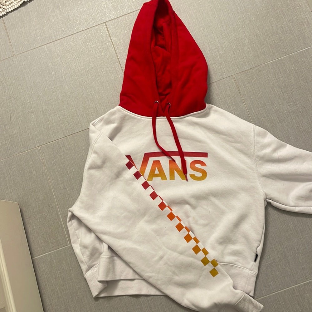 Vans checkered cropped hoodie